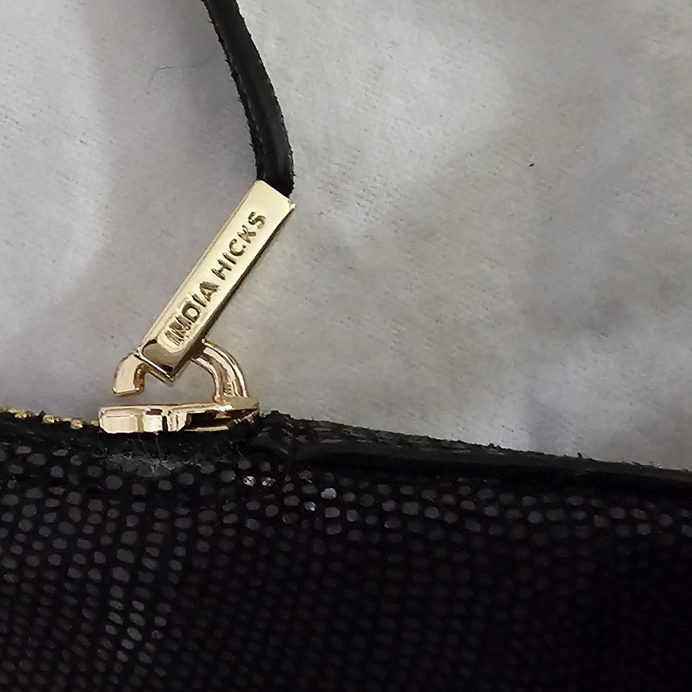 India Hicks Black Textured Leather Portfolio - Picture 11 of 13
